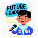 Futuro Lider Hablando Microfono Icono