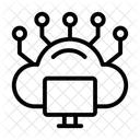 Edge Computing Decentralized Data Processing Icon