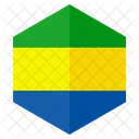 Gabon Flag Hexagon Icon