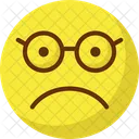 Cara De Gafas Emoticono De Mirada Fija Nerd Icono