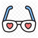 Corazon Gafas Amor Icono