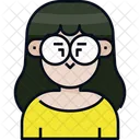 Mujer Gafas Avatar Icono