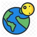 Earth Moon World Icon