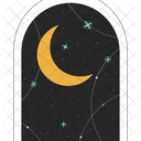 Galaxy door frame with crescent moon  Icono