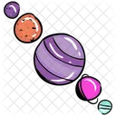 Galaxy Planets Planetary System Spheres Icon