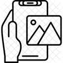 갤러리 손 잡고 있는 전화기 사진 아이콘