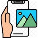 Gallery Hand Holding Phone Photos Icon