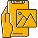 Gallery Hand Holding Phone Photos Icon