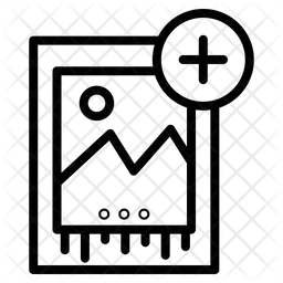 Gallery with plus in button  Icon