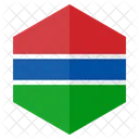 Gambia Bandeira Hexagono Ícone