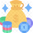 Gambling Bet Money Bag Icon