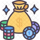 Gambling Bet Money Bag Icon