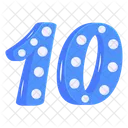 Ten Gambling Number Lucky Number Icon