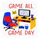 Game Day Gaming Typography Icon