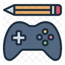 Game Design Gamepad Pencil Icon