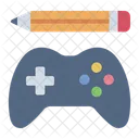 Game Design Gamepad Pencil Icon