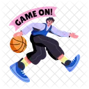 Game On Basketball Playing Icon