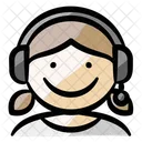 Gamer Girl Headset Icon