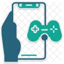 Gaming Hand Holding Phone Video Games Icon