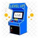 Gaming Machine Level Up Typography Icon