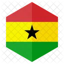 Gana Bandeira Hexagono Ícone