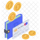 Ganancias De Bitcoin Dinero De Bitcoin Billetera De Bitcoin Icono