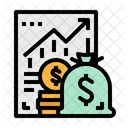 Beneficio Dinero Bolsa Icono