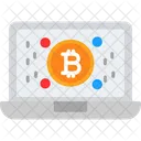 Ganancias De Bitcoin Dinero Electronico Criptomoneda En Linea Icono