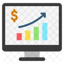 Grafico En Linea Comercio Analisis Icono