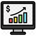 Grafico En Linea Comercio Analisis Icono