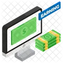 Ganancias En Linea Negocios En Internet Comercio En Linea Icono