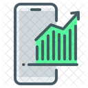 Ganancias En Linea Comercio En Linea Grafico En Linea Icono