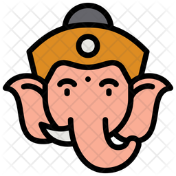 Ganesh Icon - Download in Colored Outline Style