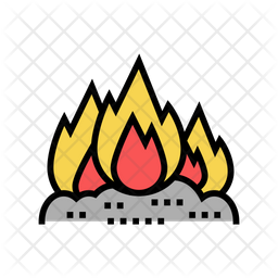 burning trash icon in a bin on wheels. flat vector illustration