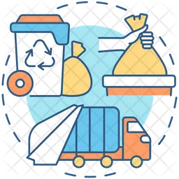 Garbage collection Icon - Download in Colored Outline Style