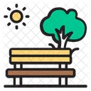 Garden Bench Seat Pew Icon