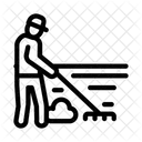 Cleaning Man Rake Icon