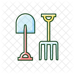 Garden fork and spade  Icon