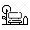 Garden Park Bench Icon