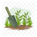 Garden Shovel Tool Triangle Icon