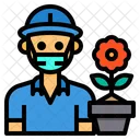 Gardener Flower Man Icon