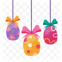Garland with easter eggs with ornament  Icon