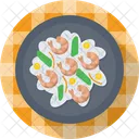 Garnelen Meeresfruchte Platte Symbol