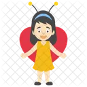 Borboleta Menina Vestindo Ícone