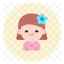 Criancas Menina Personagem Ícone