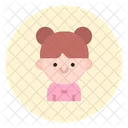 Criancas Menina Personagem Ícone