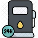 Gas Station 24 Hours 24 Hours Service Icon