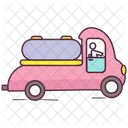 Gas Truck Gasoline Delivery Flamabel Transport Icon