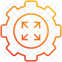 Arriba Engranaje Flecha Icono