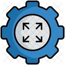 Arriba Engranaje Flecha Icono